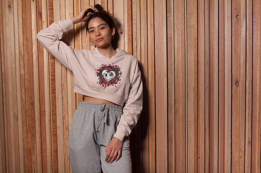 Edgy Heart Cropped Hoodie