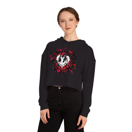 Edgy Heart Cropped Hoodie